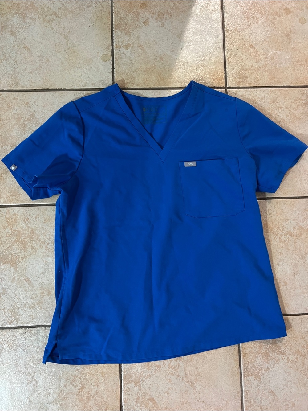 FIGS Bright Royal Blue Technical Collection Scrub Top, Sz XL